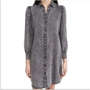 Rails Adele Black Acid Wash button up Dress